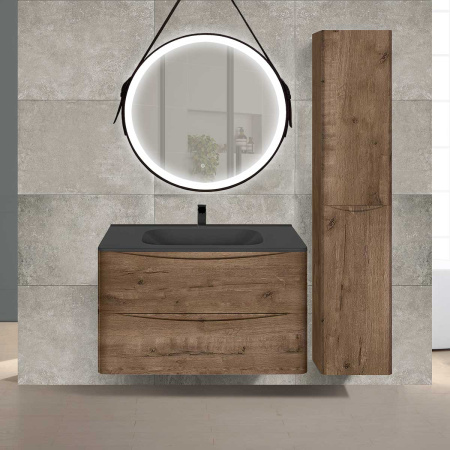 Тумба под раковину Vincea Paola 800 подвесная, 2 выкатных ящика soft close, V.Oak