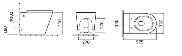 Унитаз ARGENTERA Pulse приставной с функцией импульсного смыва Cerutti SPA CT7267