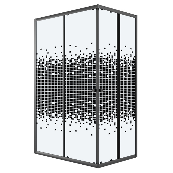 Душевое ограждение Niagara Eco NG-1012-14QBLACK (120х80х190) прямоугольник,раздвижное,черный,стекло мозаика