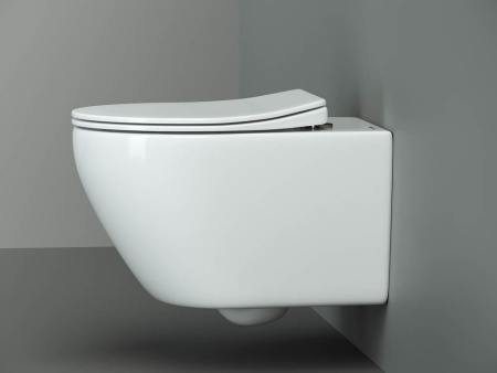 Подвесной унитаз Ceramicanova PEARL (безободковый), белый, CN8001