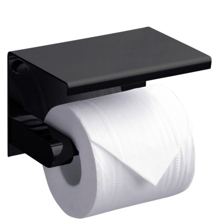 Держатель туалетной бумаги с полкой RUSH Edge ED77141 Black