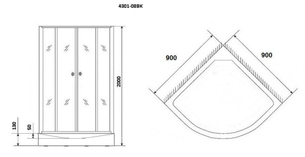 Душевая кабина Niagara Eco NG 4301-14BK без крыши