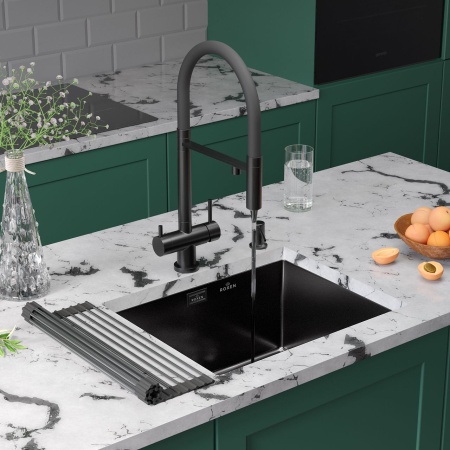 Кухонная мойка RoxenBath Uno 54 PVD графит (текстурное покрытие)