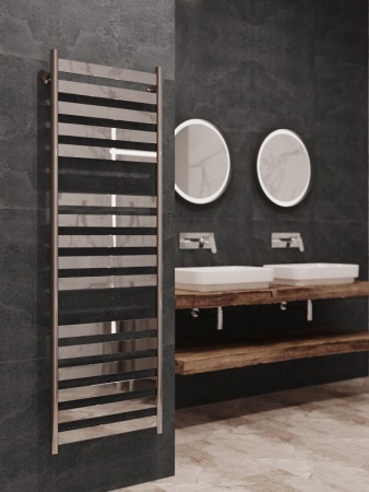 Полотенцесушитель водяной Stinox Napoli Luxe 500x1600, нижнее подключение, хром, 1/2" ВР (внутренняя резьба), 16 перекладин