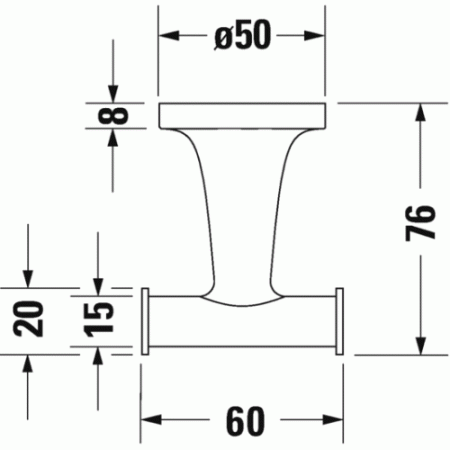 Двойной крючок для полотенца Duravit Starck T 0099304600 черный матовый
