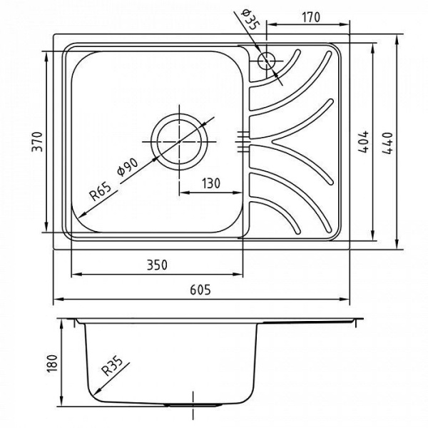 Мойка кухонная из нержавеющей стали IDDIS Arro ARR60PLi77