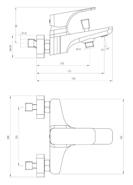 Смеситель для ванной Deante Hiacynt BQH_010M хром
