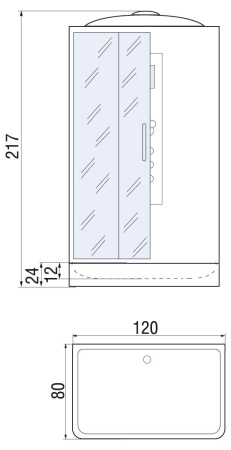 Душевая кабина River VITIM 120/80/24 МТ, 120x80x217