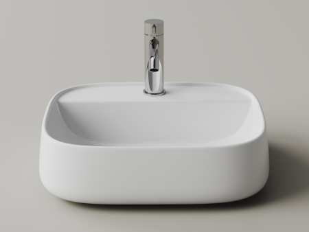 Раковина подвесная Ceramicanova Источник (Fonte) с отверстием под смеситель 500x420x145 белый CN5051