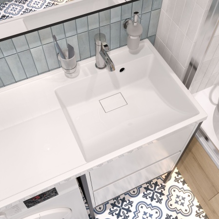 Раковина STWORKI Флом SFnS1200R на стиральную машину, с кронштейном