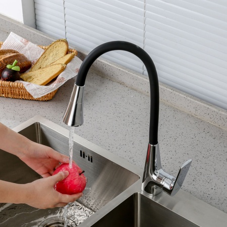 Смеситель для кухни с гибким изливом и режимом душ FRAP F4471, хром