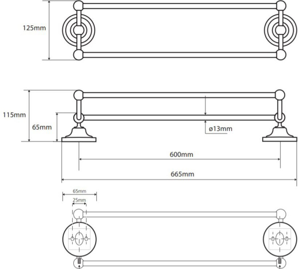 Держатель для полотенец Bemeta Retro 144204238 (67 см)