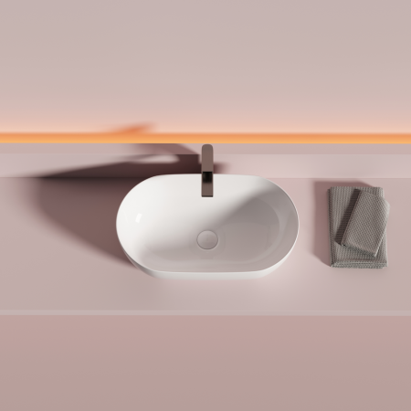 Раковина Ceramicanova Твист (Twist) накладная овальной формы 500x300x140 белый CN12001