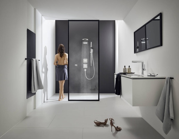 Hansgrohe Finoris Смеситель для раковины однорычажный 230 с вытяжным душем 2jet со сливным клапаном Push-Open хром 76063000