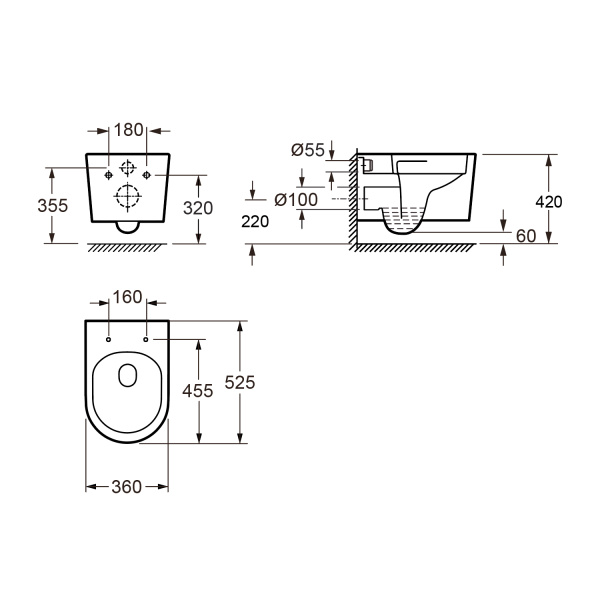 Чаша подвесного унитаза Wellsee  Éclatant 182615000