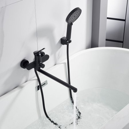 Смеситель для ванны Shevanik S4322H, черный
