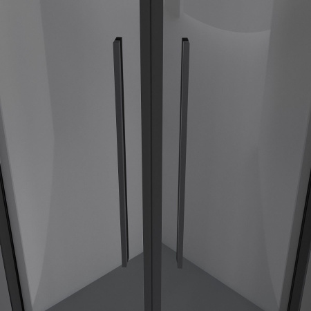 Душевое ограждение  Niagara Nova  NG-2826-34BLACK (90*90*195) полукруг, двери раздвижные
