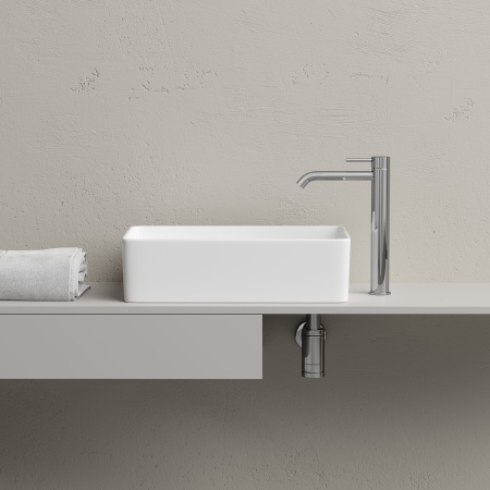 Раковина накладная Ceramicanova Элемент (Element) со смещенным сливом, 485x304x135 белый CN5050