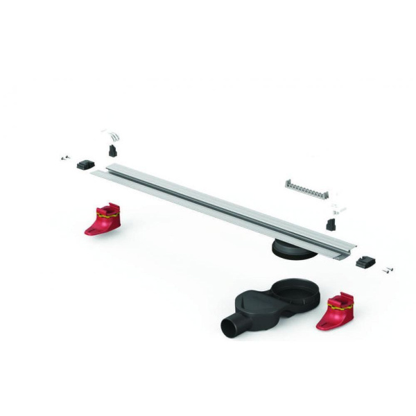 Желоб BERGES водосток SUPER line 750 матовый хром S-сифон D50 H60 боковой