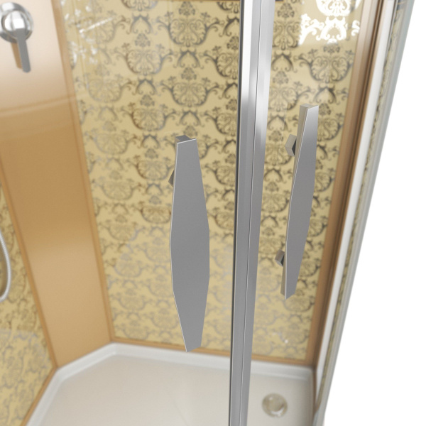 Душевая кабина Niagara Luxe NG-7715GBK 90x90х210, низкий поддон, стенки золото, без крыши