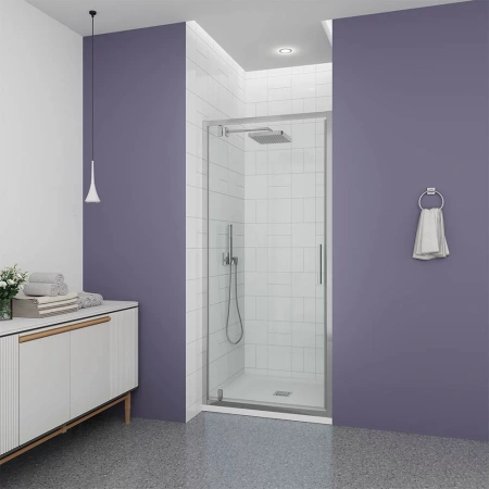 Душевая дверь Veconi Ottimo P30 CH, 800x1900, хром, стекло прозрачное