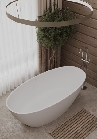 Ванна из искусственного камня Allen Brau Krion Oval 170x80 2.35003.21 белый матовый