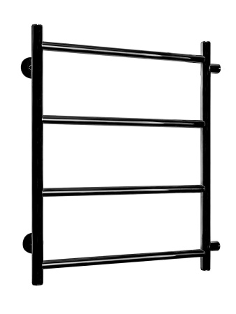 Полотенцесушитель водяной Fincopper FCEB 630х500 черный RAL 9005, 4 перекладины, боковое подключение прямое 3/4'х1/2' ГШ с чашками и эксентриками