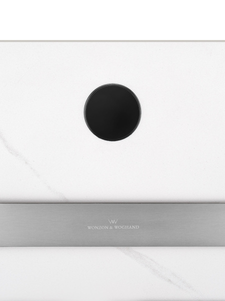 Полотенцесушитель электрический с греющей плитой Белый мрамор WONZON & WOGHAND, Брашированный никель (WW-A501-BR)