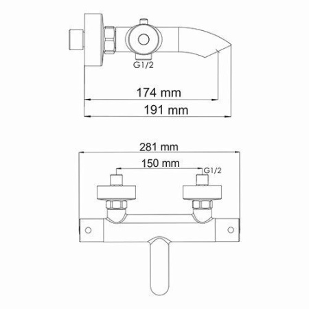Berkel 4811 Thermo Термостатический смеситель для ванны WasserKRAFT