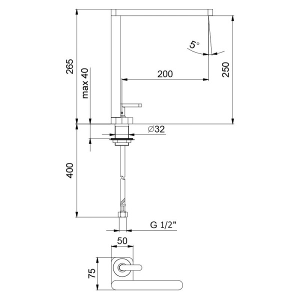 Смеситель для кухни Webert Kitchen Living LV920302015