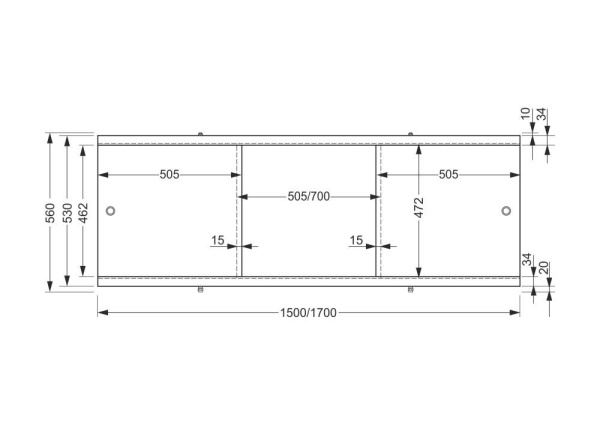 Панель для ванны фронтальная Cersanit UNIVERSAL TYPE 3 170 ультра белый, PA-TYPE3*170-W