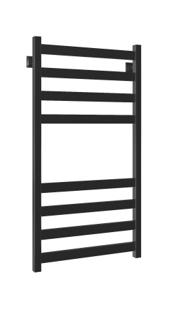 Полотенцесушитель водяной Stinox Verona 500x1000, нижнее подключение, черный матовый, 1/2" ВР (внутренняя резьба), 8 перекладин