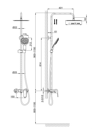 Душевая система D&K Rhein Reisling DA1273701B03