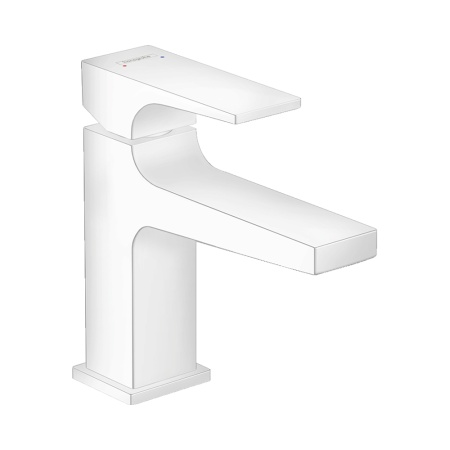 Hansgrohe Metropol Смеситель для раковины 100 однорычажный для маленькой раковины с рычаговой рукояткой со сливным клапаном Push-Open черный матовый 32500670