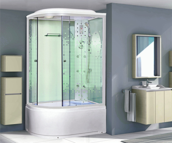 Душевая кабина Niagara Ultra NG-310-01RN 120х80х220, высокий поддон 48 см, стекло мозаика