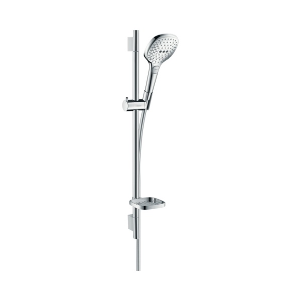 Hansgrohe Raindance Select E Душевой набор 120 3jet со штангой 65 см и мыльницей хром-белый матовый 26620400