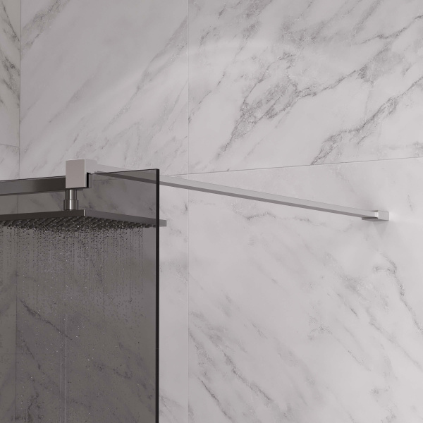 Душевая перегородка ограждение Reflexion RX20090TCR-20 Walk in 200x90см тонированное закаленное стекло 8мм хромированный профиль