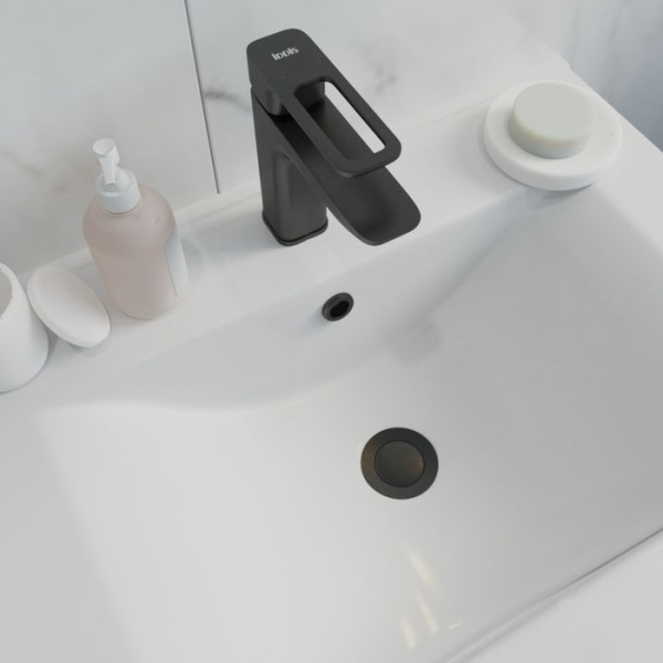 Выпуск для умывальника IDDIS Slide черный SLIB000i88