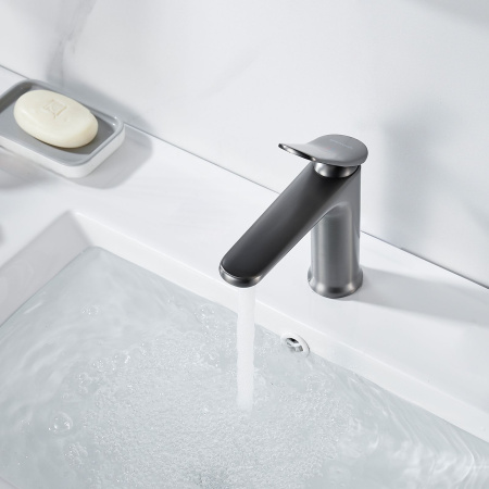 Смеситель для раковины Shevanik S4701T, оружейная сталь