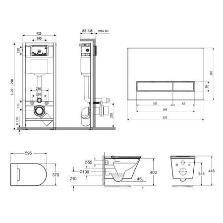 Комплект инсталляции и унитаза 7 в 1 Lavinia Boho Relfix Smart V-Clean 87561161
