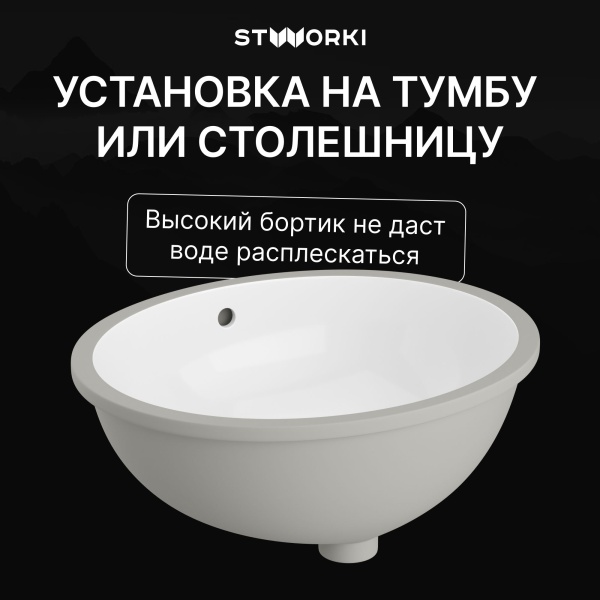 Раковина STWORKI Копенгаген S42411WH встраиваемая