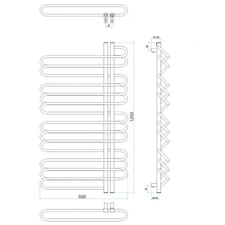 Полотенцесушитель ГРОТА STELLE 50/120 R