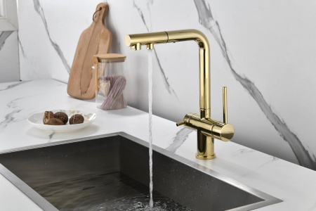 Смеситель для кухни SERPENTINE, золото, Se213222-G, Paulmark