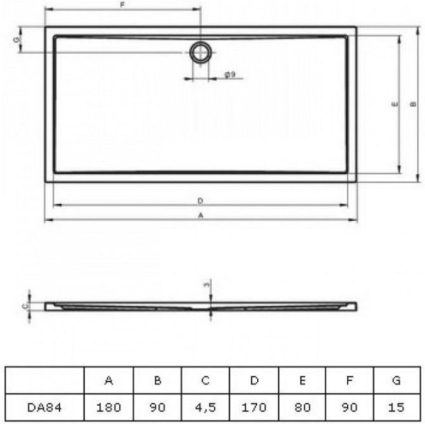 Душевой поддон Riho Zurich 276 DA8400500000000 180x90