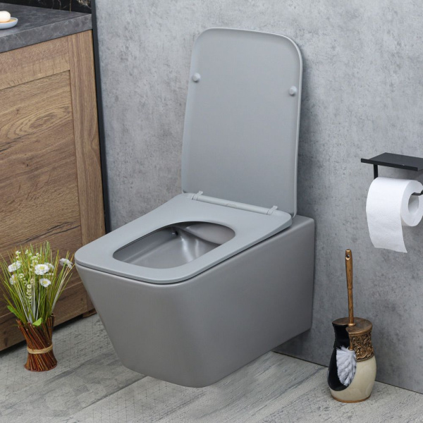 Унитаз подвесной безободковый MELANA MLN-310304MG серый