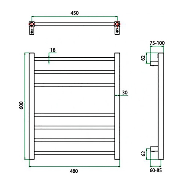 Полотенцесушитель ГРОТА ECOCLASSIK 48/60(-)