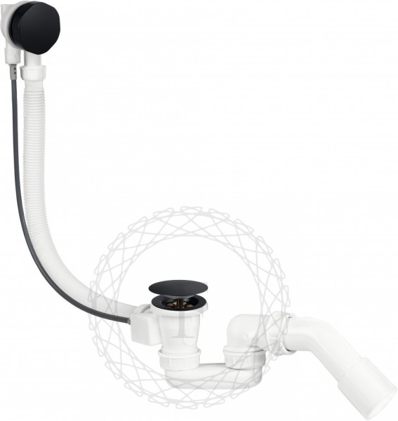 Сифон для ванны полуавтоматический FILARETE FL80 (Черный матовый)