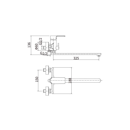 Смеситель для ванны FASHUN A2282-8, белый
