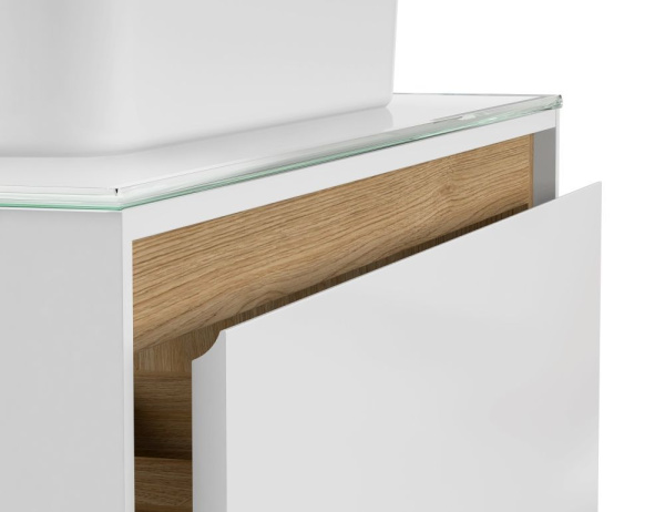 Тумба под раковину подвесная Cersanit LOUNA 80 со столешницей белый, SP-SZ-LOU80-BL/Wh