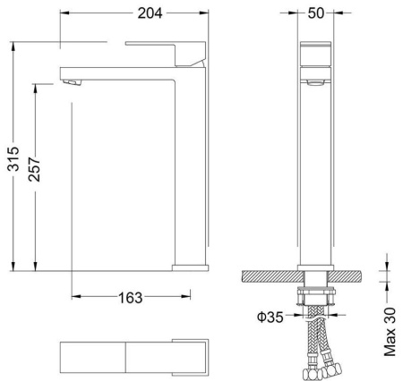 Смеситель для раковины TIMO Selene 3061/03F, черный
